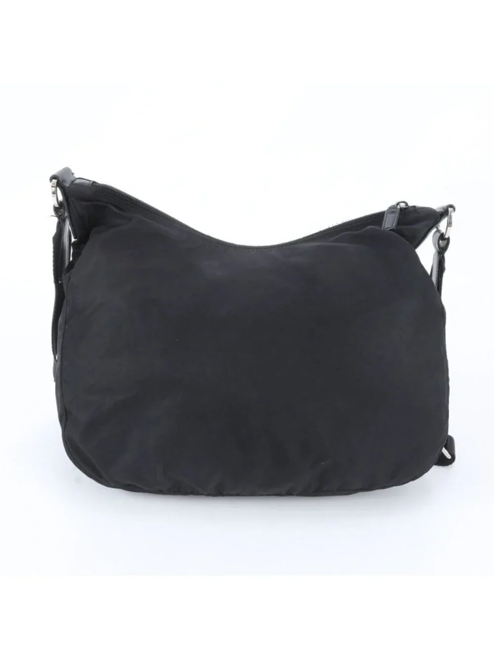 Prada Tessuto Nylon Triangle Logo Leather Shoulder Bag Crossbody Messenger